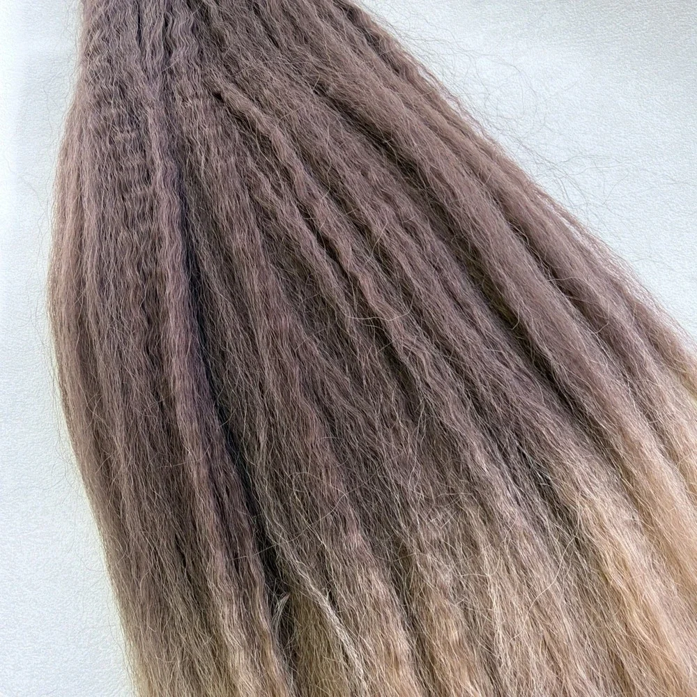 BELLAMI Silk Seam Textured Clip Ins NEW Dark Brown Ash Brown Ombre Blowout 24